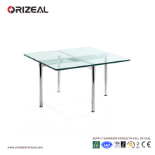 Orizeal mesa de centro quadrada de vidro com pernas de metal (oz-otb003)